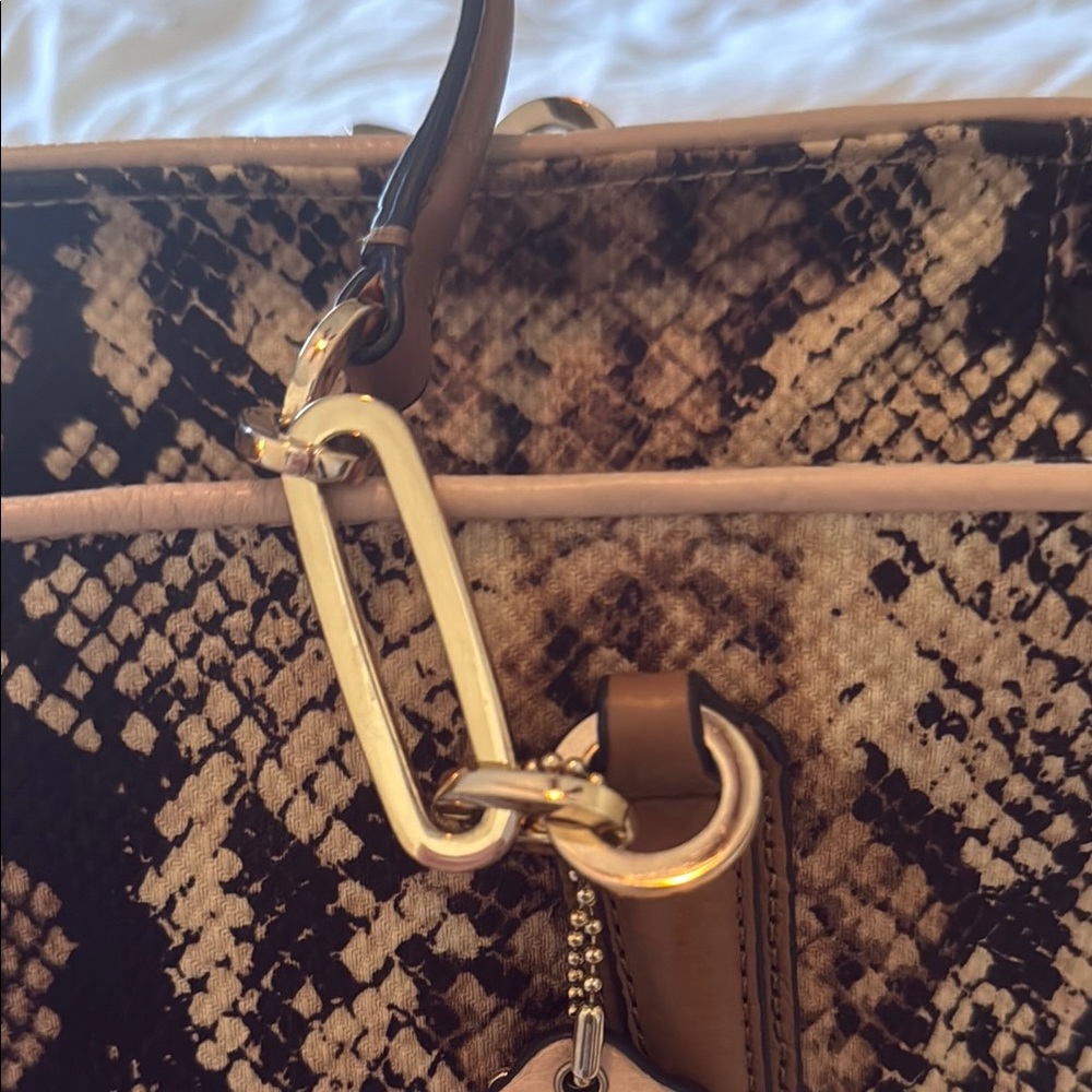 Coach Brown Python Print Tote Bag - image 5